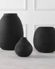 Hearth - Matte Black Vases (Set of 3)