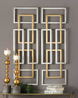 Aerin - Geometric Wall Art (Set of 2) - Gold