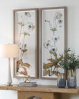 Garden - Study Framed Floral Prints (Set of 2) - Blue / Brown / Green / White