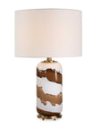 Ararat - Swirl Table Lamp - Brown / White
