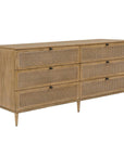 Coast - 6 Drawer Rattan Chest - Woodtone
