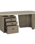 Angus - Solid Wood Desk - Distressed Gray / Antique White