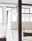 Retreat - Pole Rattan Upholstered Poster Bed With Canopy