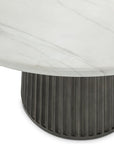 Caspia - 47" Outdoor Round Dining Table - Snowdrift White / Black