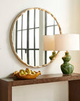 Crinkle - Round Mirror - Brass