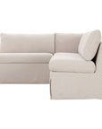 Fable - Slipcover Dining Banquette L-Shape Sectional With Slipper Chair - Beige