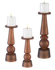 Cassiopeia - Butter Rum Glass Candleholders (Set of 3)