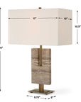 Turning - Point Travertine Table Lamp