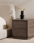 Round Off - Tall Nightstand - Walnut