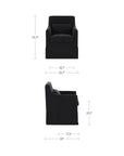 Lydia - Slipcover Dining Chair - Black