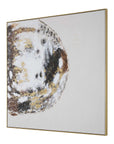 Moon Landing - Hand Painted Abstract Art - Black / Brown / Gold / Gray / White