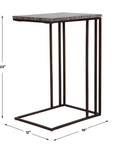 Theodore - Travertine Accent Table - Dark Brown
