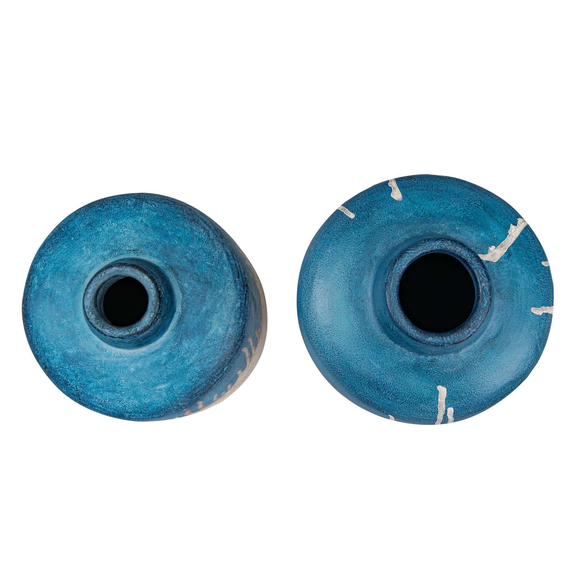 Coastal Cascade - Indoor-Outdoor Vases (Set of 2) - Blue / White