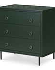 Reagan - 3 Drawer Nightstand - Deep Green