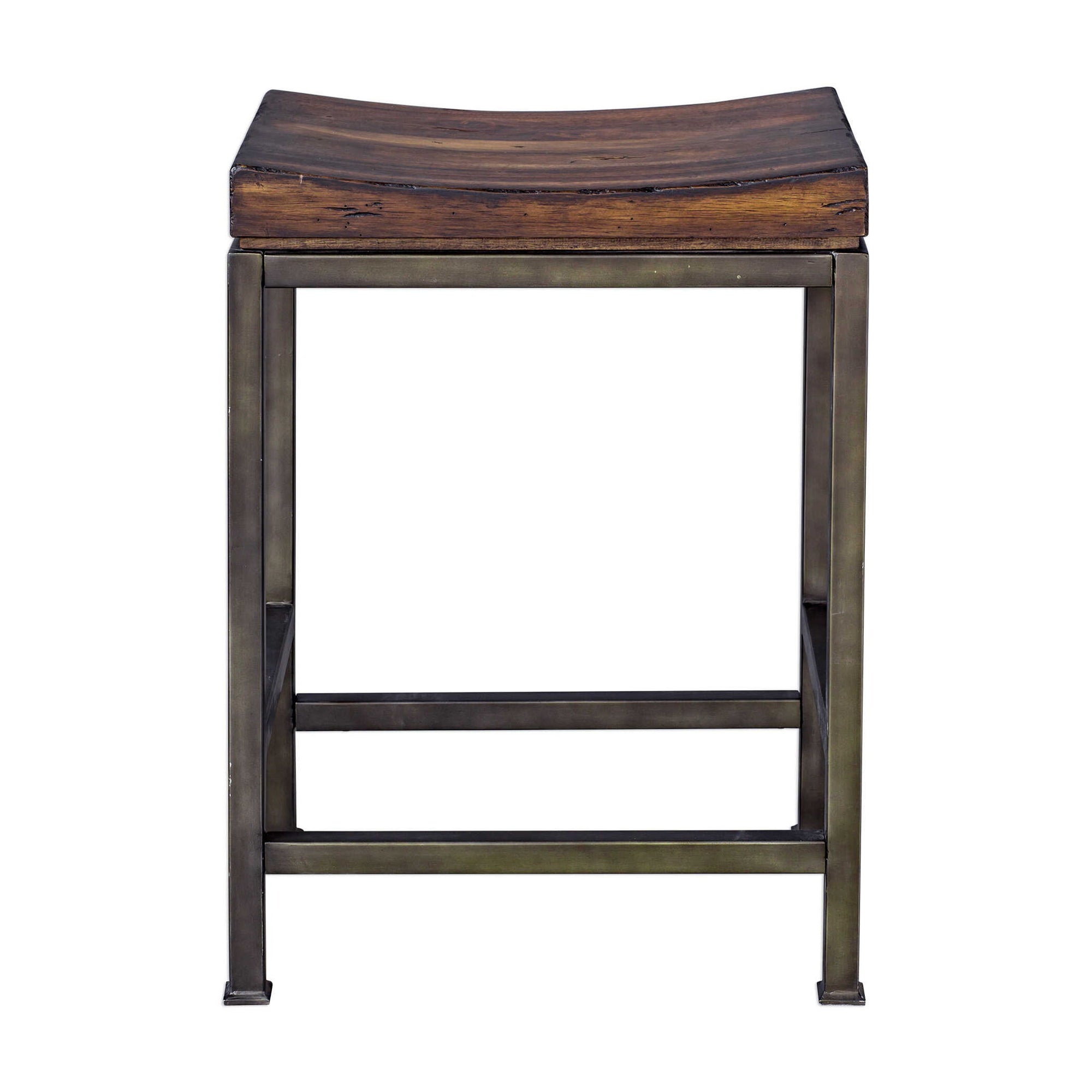 Beck - Wood Counter Stool - Dark Brown &amp; Black