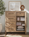 Vineyard Row - Four-Drawer Door Chest - Light Brown