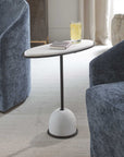 Morro - Marble Side Table - White / Black