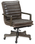 EC - Langston Executive Swivel Tilt Chair With Metal Base - Dark Brown