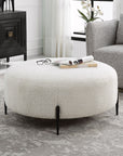 Arles - Large Plush Ottoman - White