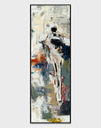 Solo I - 24" x 72" Painting Art by Buddy Whitlock - Dark Gray / Beige