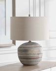 Prospect - Striped Accent Lamp - Light Brown