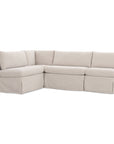 Fable - Slipcover Dining Banquette L-Shape Sectional With Slipper Chair - Beige