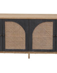 Barrea - Oak Wood 4 Door Cabinet - Natural/Antique Black