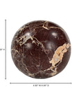 Odessa - Sphere Tabletop Accent - Red / Levanto Marble