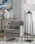 Adrian - Modern Floor Lamp - Pearl Silver