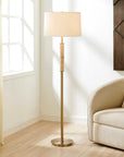 Verlaine - Travertine Floor Lamp - Brass,Gold