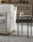 Wren - Round Marble Accent Table - Bronze / White