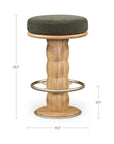 Nio - Swivel Counter Stool - Dark Green / Light Brown