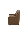 Maisie - Rolling Dining Chair - Tan Leather