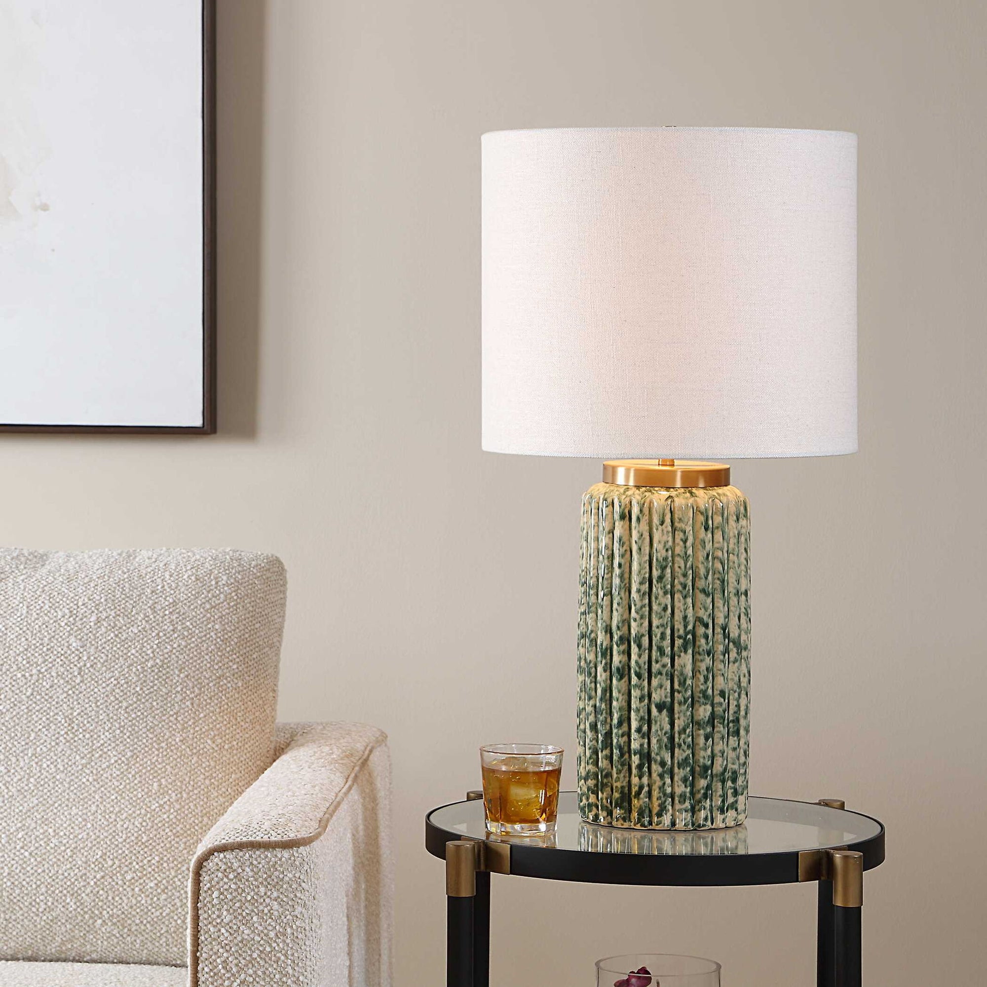 Hensley - Table Lamp - Ivory &amp; Green