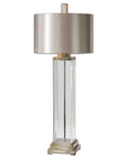 Drustan - Clear Glass Table Lamp - Pearl Silver