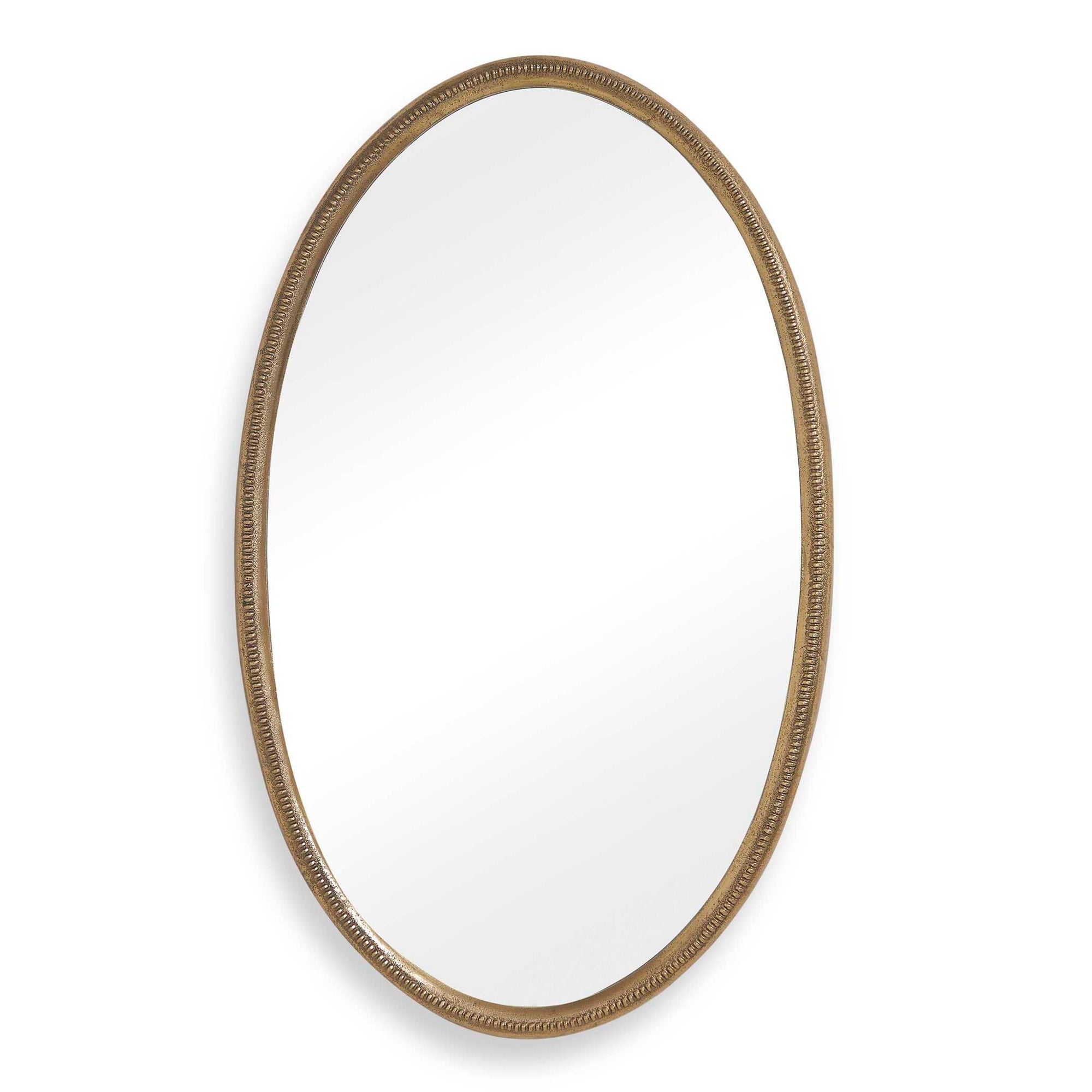 Ellis - Beaded Oval Mirror - Brass
