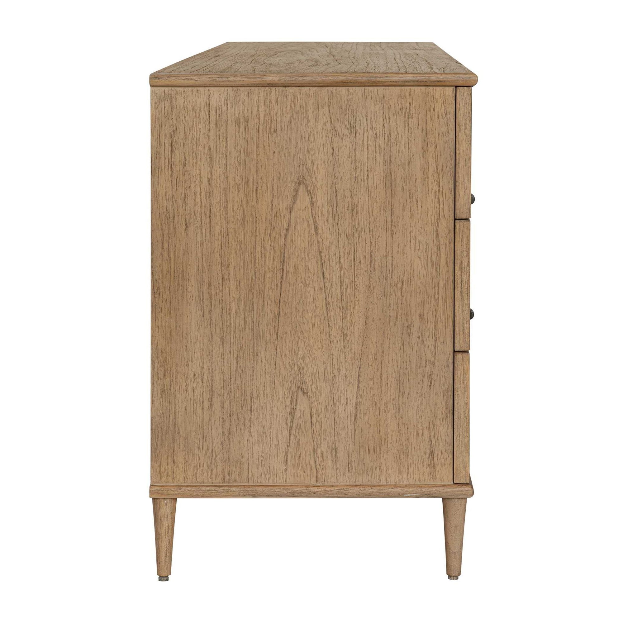 Coast - 6 Drawer Rattan Chest - Woodtone
