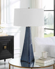 Teramo - Scalloped Ceramic Table Lamp - Blue