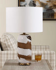 Ararat - Swirl Table Lamp - Brown / White