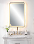 Crofton - Vanity Mirror - Gold & Pearl Silver