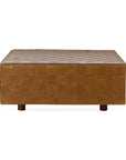 Aristo - Leather Square Ottoman - Chestnut
