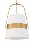 Harness - 1 Light Shade Pendant - White / Gold