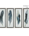 Feathered Beauty - Prints (Set of 4) - Pearl Silver