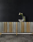 Melange - Apollo Credenza - Dark Gray / Gold
