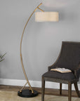 Vardar - Curved Floor Lamp - Brass