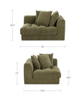 Davie - Right Arm Facing Chair - Olive Green