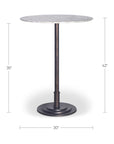 Tori - Outdoor Bar Table - White Marble