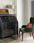 Charleston - Host Chair (Set of 2) - Green / Dark Brown