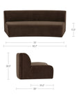 Naomi - Concave Sofa - Dark Brown
