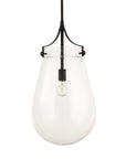 Dewdrop - 1 Light Glass Shade Pendant - Black
